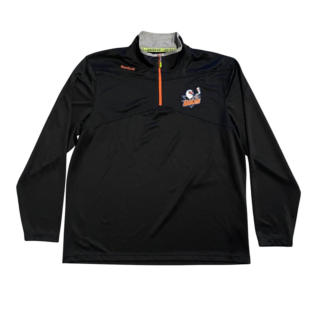 Reebok San Diego Gulls AHL Center Ice Quarter Zip Pullover XL Black Speedwick
